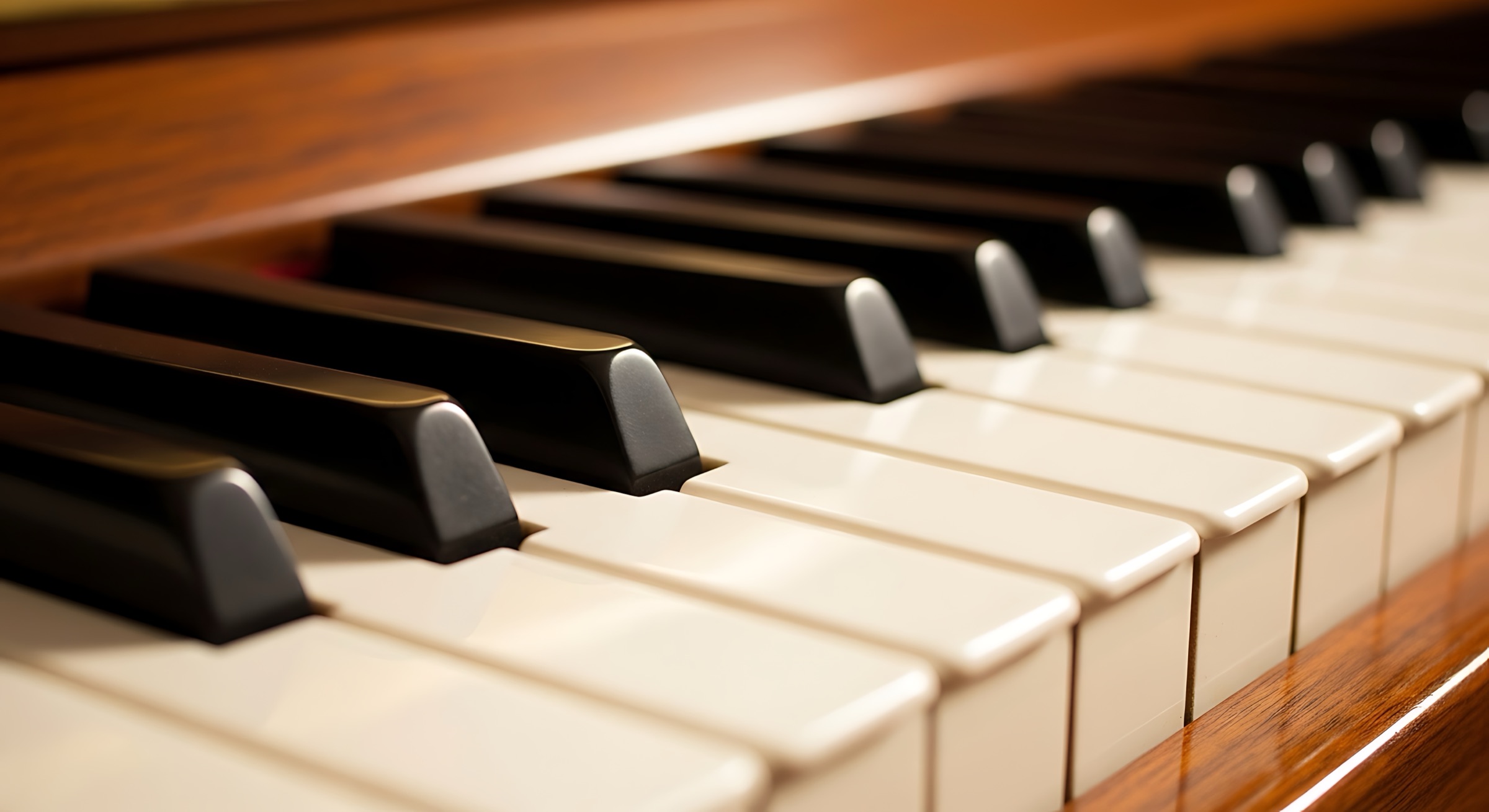 Close-up van de toetsen van een piano
